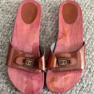 Authentic Chanel Pink Slides